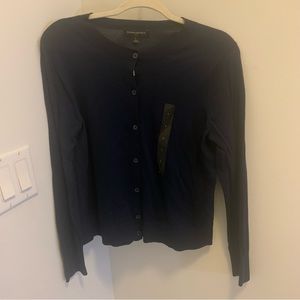 Banana Republic Factory Washable Forever Crew-Neck Cardigan - Navy - NWT